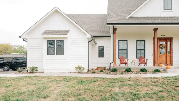 A Kansas home with established trees and lawn